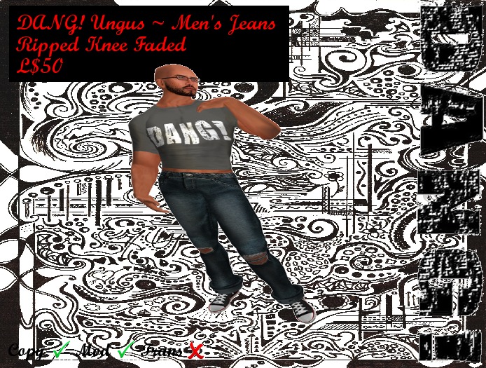 DANG! Ungus Jeans Ripped Knee Faded