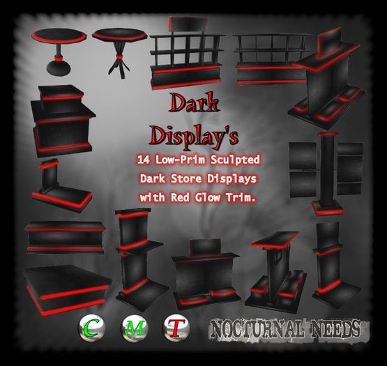 Dark Store Displays Some Dual Sided Low Prim Sculpted Glow Modifyable