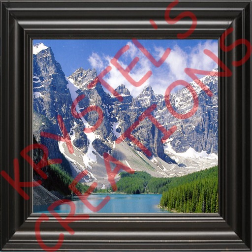 P22 ~ Framed Picture of Beautiful Mountain Scene (Rezz Me)