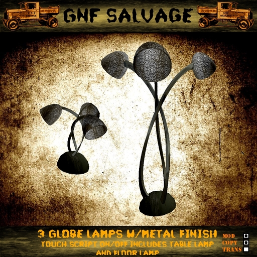 3 Globe Metal Lamp Set
