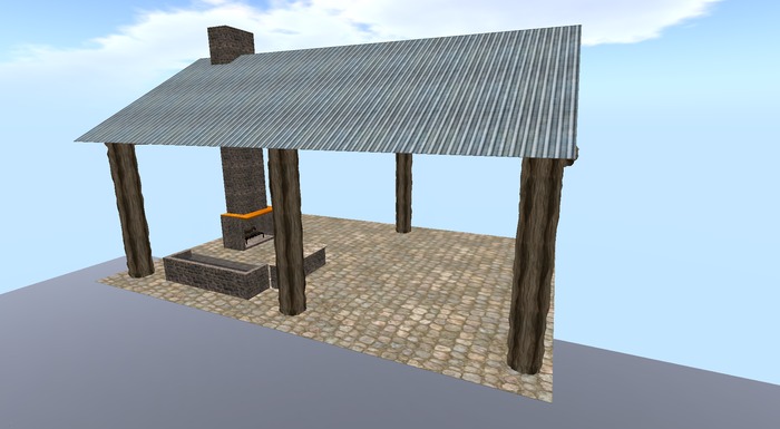 Pavillion with tin roof