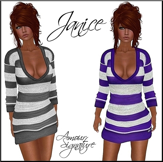 Amour Signature - Janice MESH Knit Dress - Royal