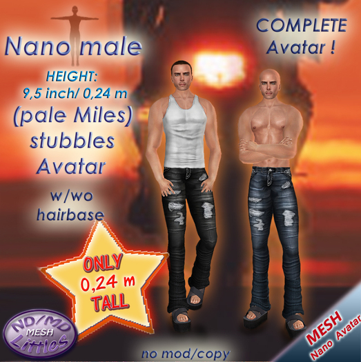 ND/MD nano male (pale Miles) complete tiny mesh avatars