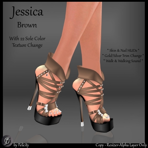 *Felicity* Jessica Stilettos - Brown High Heels Platform Shoes with Color Change Sole Sculpted Shoe (22 Texture Options)