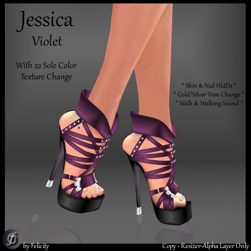 *Felicity* Jessica Stilettos - Violet High Heels Platform Shoes w/ Color Change Sole Sculpted Shoe (22 Texture Options)
