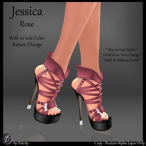 *Felicity* Jessica Stilettos - Rose High Heels Platform Shoes with Color Change Sole Sculpted Shoe (22 Texture Options)