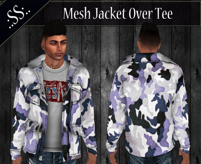 .:SS:. MENS MESH ARCTIC CAMO JACKET OVER TEE