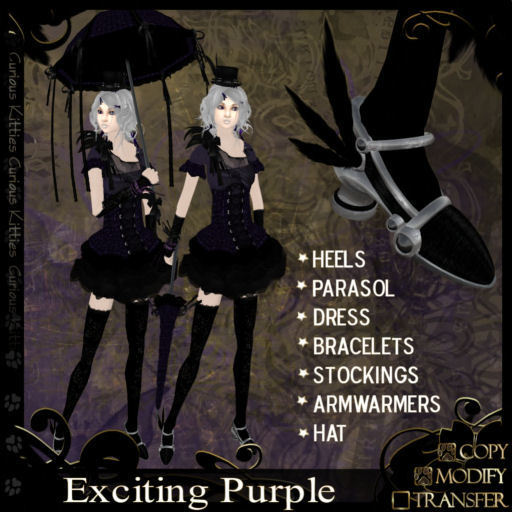 =^.^= Curious Kitties - Exciting Purple Complete Full Outfit Set
