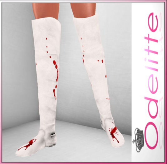 Odelitte Freya Boots White with Blood