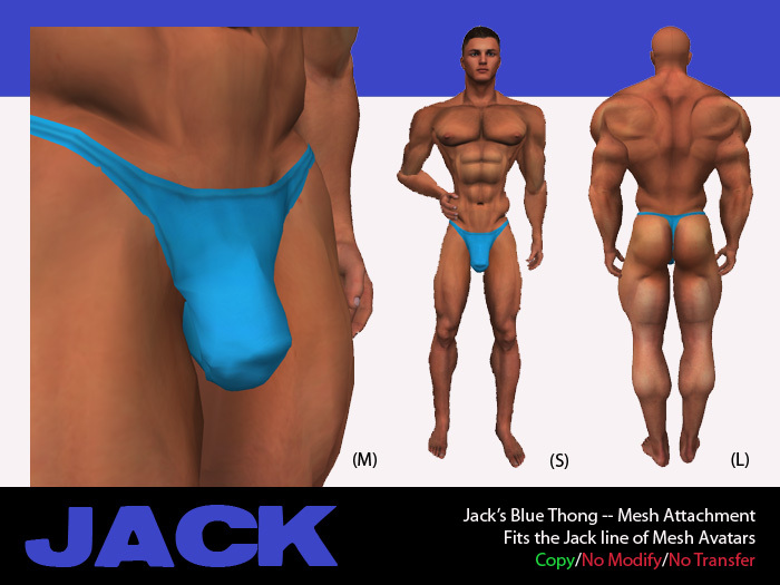 Jack's Blue Thong -- Mesh Attachment