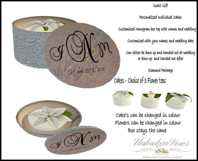 Personalized Rose Cake Box (boxed)