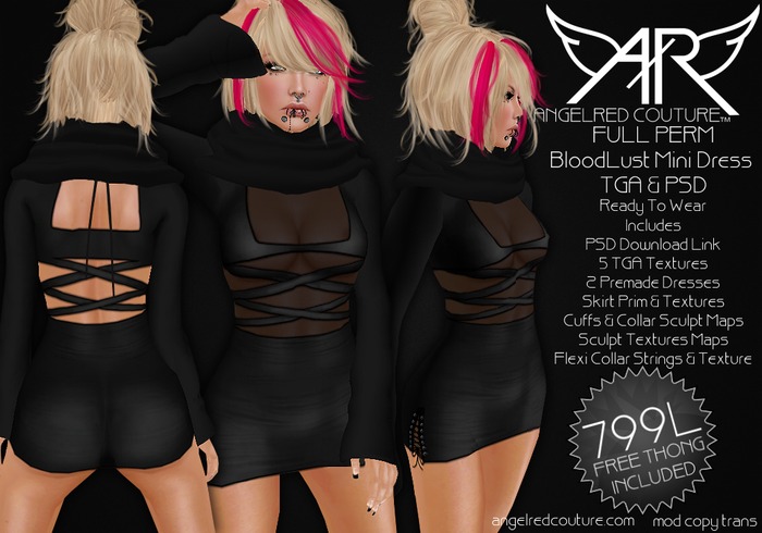 AngelRED - FULL PERM BloodLust Mini Dress Kit