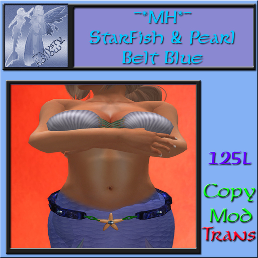 ~*MH*~ StarFish & Pearl Belt Blue