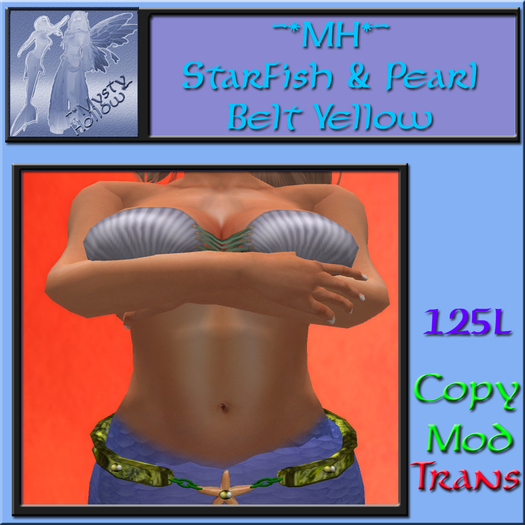 ~*MH*~ StarFish & Pearl Belt Yellow