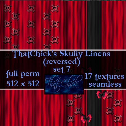 ThatChick's Skully Linens Reversed Set 7