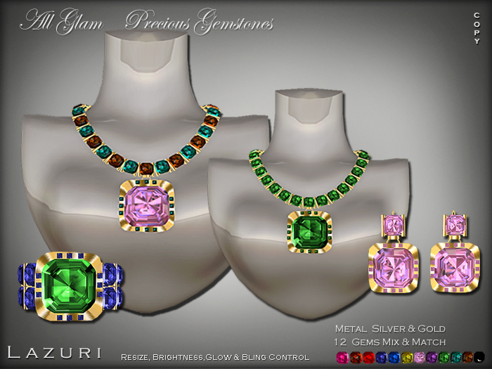 [< Lazuri >]   All Glam Precious Gemstones - Complete Set - SALE