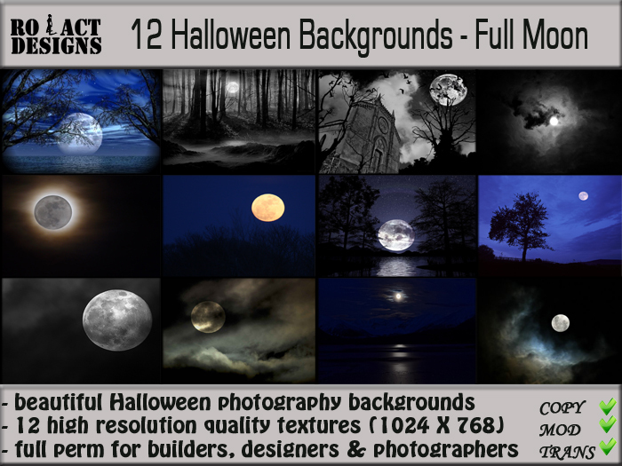 ..::RO!ACT::..DESIGNS 12 Halloween Backgrounds - Full Moon