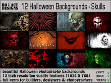 ..::RO!ACT::..DESIGNS 12 Halloween Backgrounds - Skulls