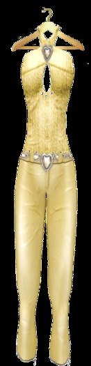 GSC Kitty Knit Gold Capri Set