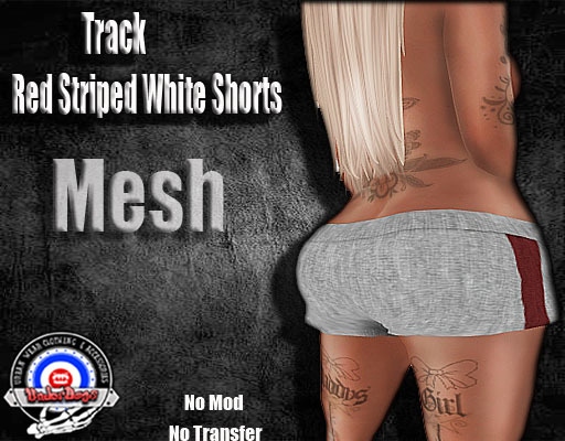 [UnderDogs] - Track  Red Striped White Shorts - Mesh 