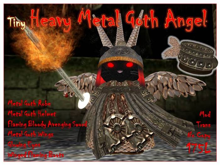 Tiny Heavy Metal Goth Angel