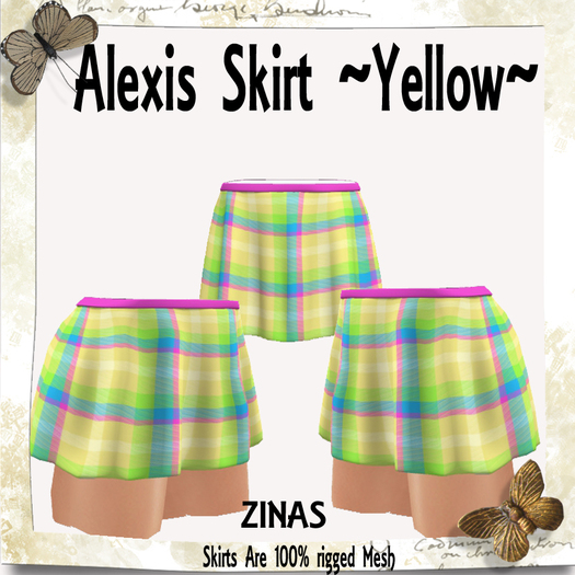 {ZINAS} Alexis Mesh Skirt ~Yellow~ 