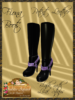 Second Life Marketplace - *Goddess* Fiona Boot Black with Lilac