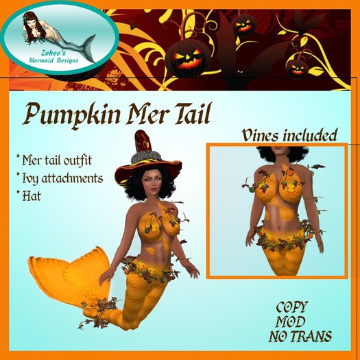 ZMD-Halloween Pumpkin Mer Tail