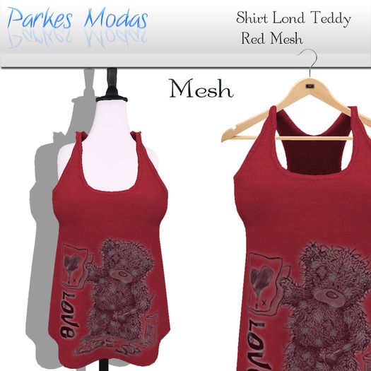 [PM] Shirt Long Teddy Red_Mesh