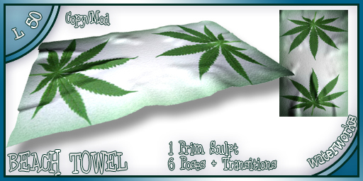 WaterWorks Smooth Animated Beach Towel - Weed