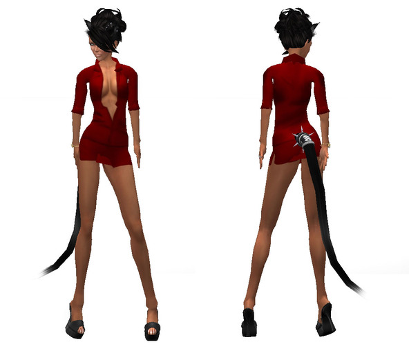 <Kiss This!> Open Shirt&Skirt  *burgandy*