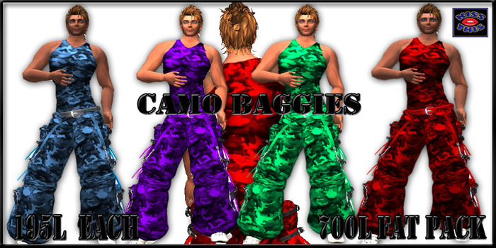 <Kiss This!> Camo Baggies *red*