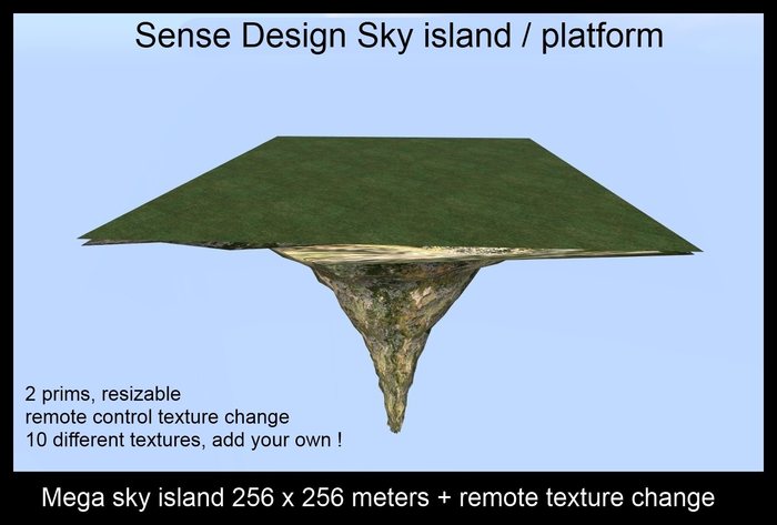 Mega Sky platform floating island 256x256 meters texture change remote system for your home or skybox 256 x 256 meters