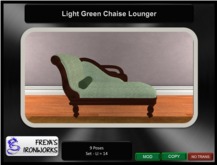Light Green Chaise Lounger - Freya's Ironworks