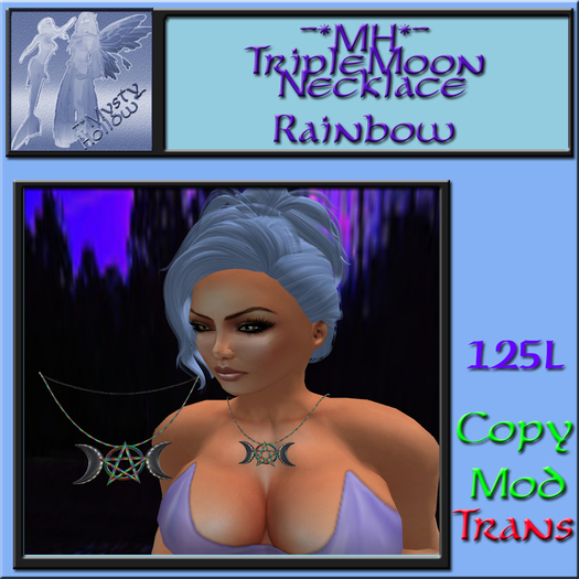 ~*MH*~ TripleMoon Necklace Rainbow
