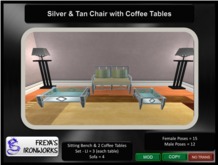 Silver Tan Chair w/ Tables - Freya's Ironworks