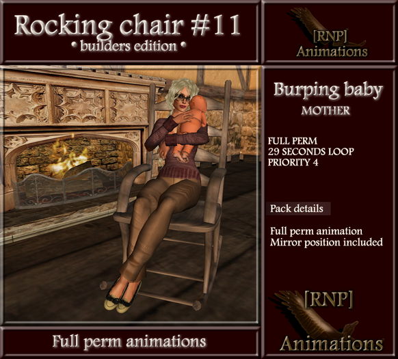 [RNP] Rocking chair #11_Burping baby_Mother_Full Perm Animation