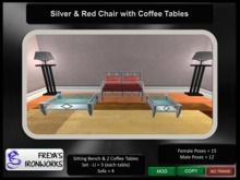 Silver Red Chair w/ Tables - Freya's Ironworks