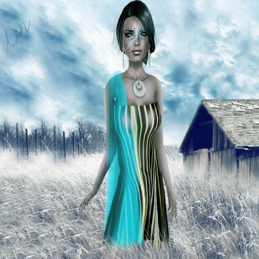 KizARMA Izzadora Sky Mesh Gown
