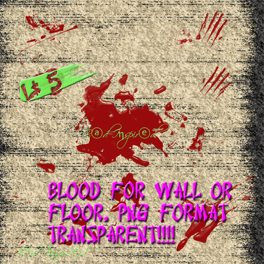 Blood decal for wall or floor