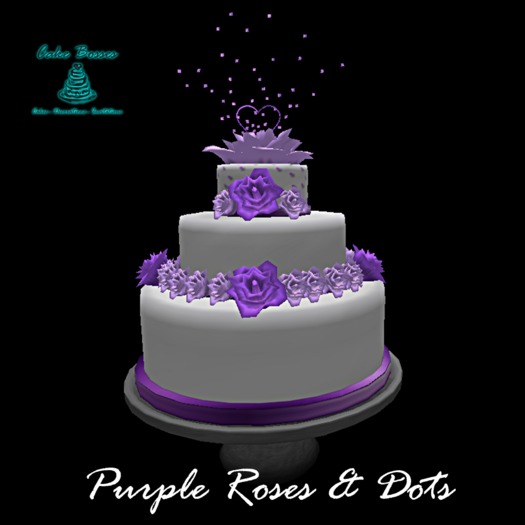 Purple Roses & Dots Cake 