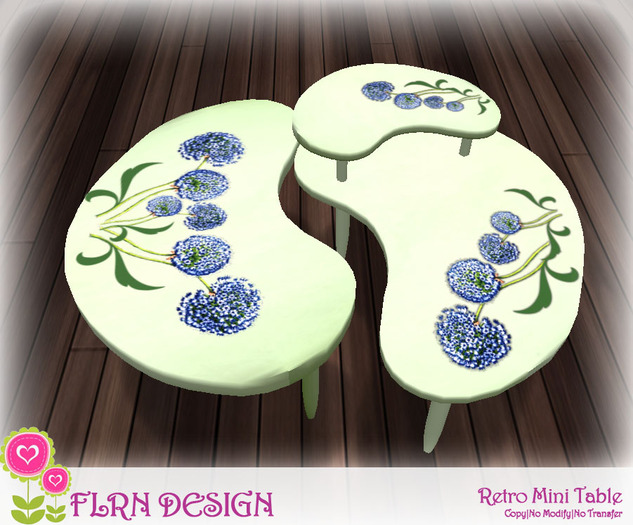 FLRN DESIGN - Retro Table Flowers Green