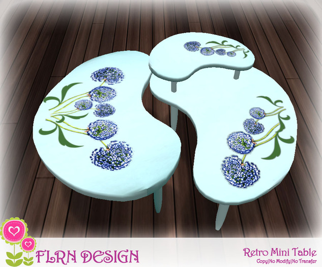 FLRN DESIGN - Retro Table Flowers Blue