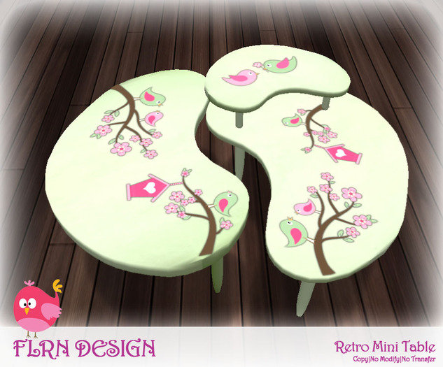 FLRN DESIGN - Retro Table Bird Green