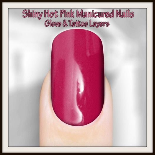 Shiny Hot Pink Nails (2 layers)