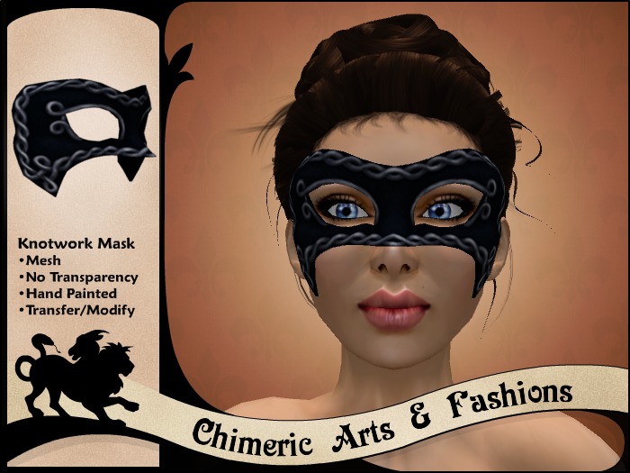 Knotwork Mask (Black & Pewter)