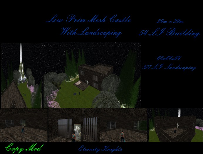 Low Prim Mesh  Castle With Land Scaping