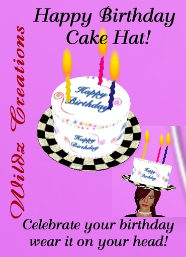 Second Life Marketplace Wc Happy Birthday Day Cake Hat