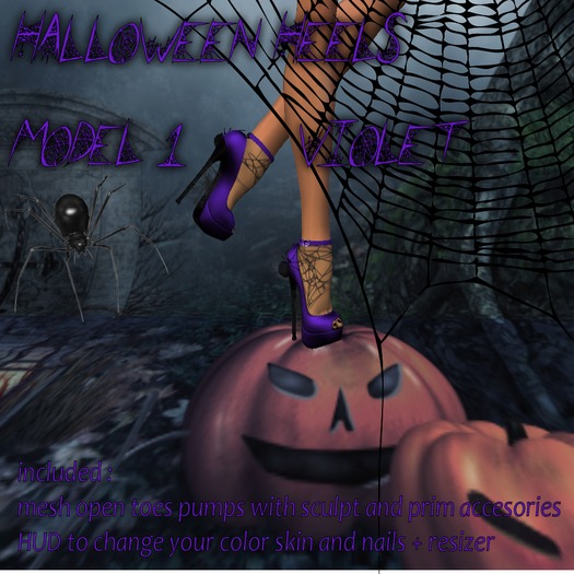 HALLOWEEN 1 Mesh pumps violet 