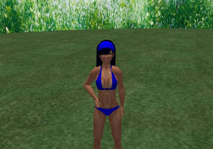 buttoned bikini(blue)